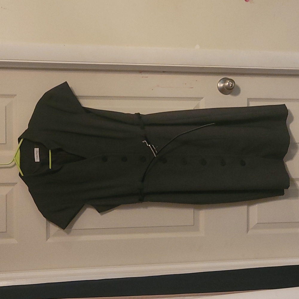 Calvin Klein belted button down dress